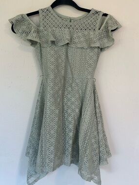 Knitworks girls size 7 sage dress Boho Look (1624)